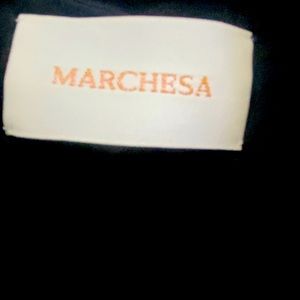 Marchesa Fur Beaded Sleeve Dress